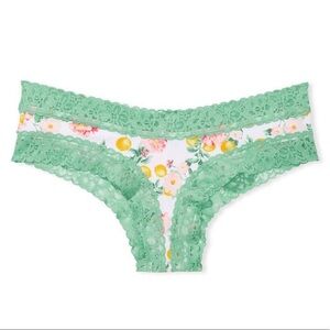 Victoria’s Secret Lace waist cotton cheeky lemon print panty new with tags